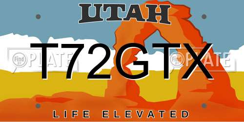 T72GTX Utah License Plate