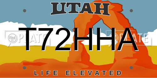 T72HHA Utah License Plate