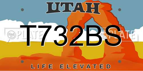T732BS Utah License Plate