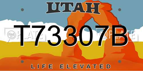 T73307B Utah License Plate
