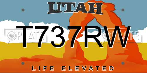 T737RW Utah License Plate