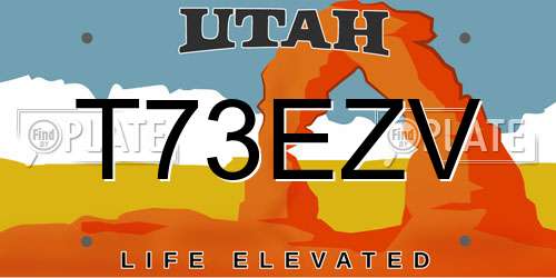 T73EZV Utah License Plate