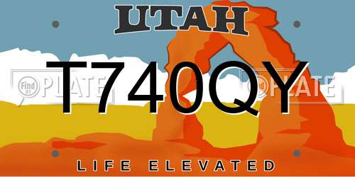 T740QY Utah License Plate