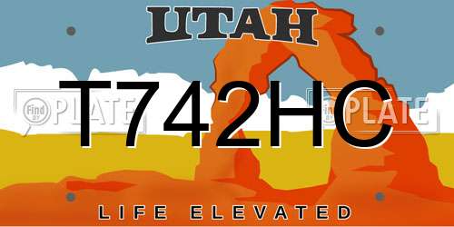 T742HC Utah License Plate