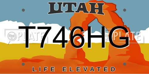 T746HG Utah License Plate