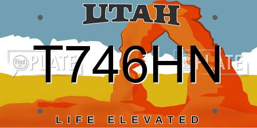 T746HN Utah License Plate