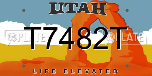 T7482T Utah License Plate