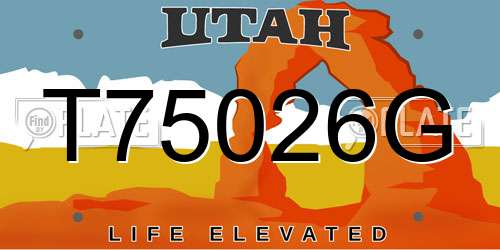 T75026G Utah License Plate