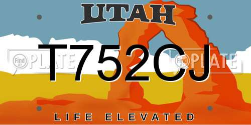 T752CJ Utah License Plate