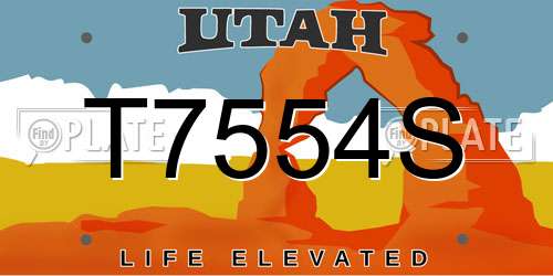 T7554S Utah License Plate