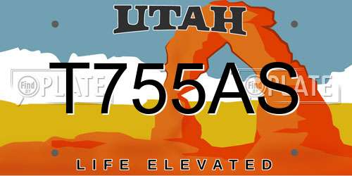 T755AS Utah License Plate