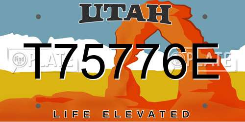 T75776E Utah License Plate