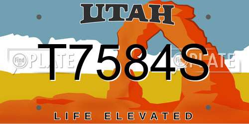 T7584S Utah License Plate