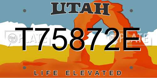 T75872E Utah License Plate