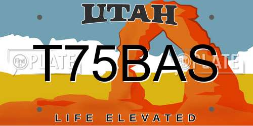 T75BAS Utah License Plate