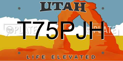 T75PJH Utah License Plate