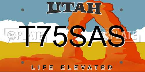 T75SAS Utah License Plate