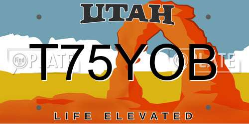 T75YOB Utah License Plate