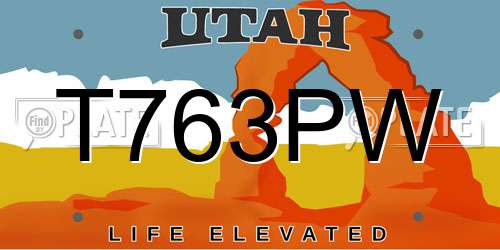 T763PW Utah License Plate