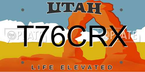T76CRX Utah License Plate