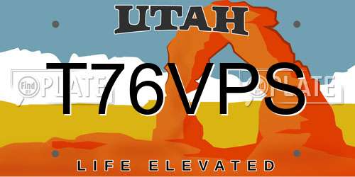 T76VPS Utah License Plate