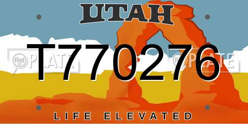 T770276 Utah License Plate