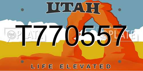 T770557 Utah License Plate