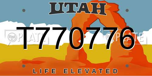 T770776 Utah License Plate