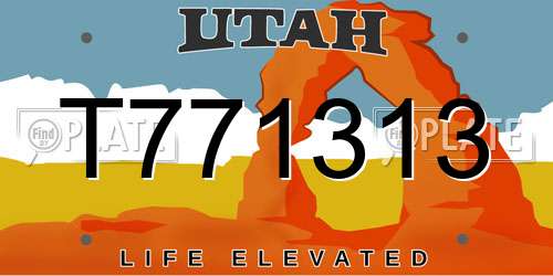 T771313 Utah License Plate