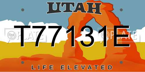 T77131E Utah License Plate