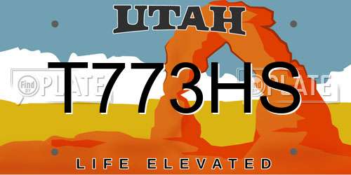T773HS Utah License Plate