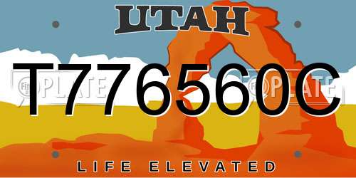 T776560C Utah License Plate