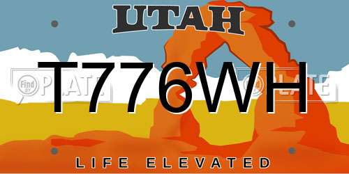 T776WH Utah License Plate