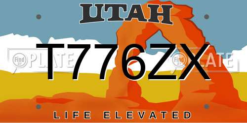 T776ZX Utah License Plate