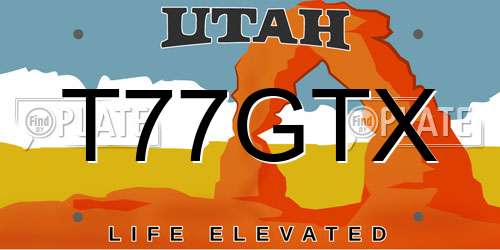 T77GTX Utah License Plate