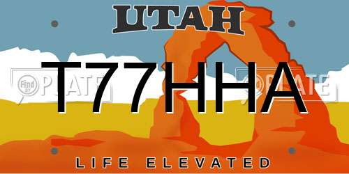 T77HHA Utah License Plate