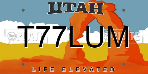 T77LUM Utah License Plate