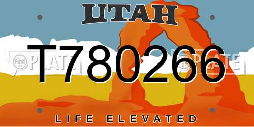 T780266 Utah License Plate