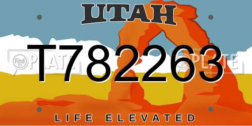 T782263 Utah License Plate