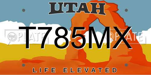 T785MX Utah License Plate
