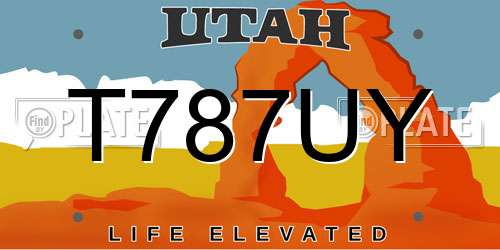 T787UY Utah License Plate