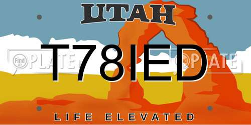 T78IED Utah License Plate