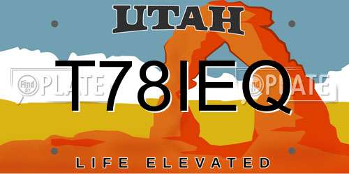 T78IEQ Utah License Plate