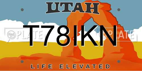 T78IKN Utah License Plate