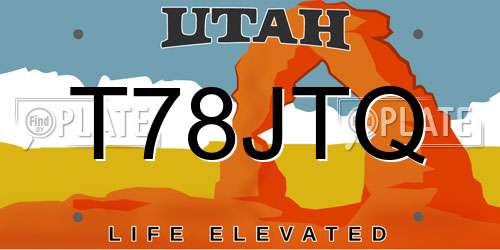 T78JTQ Utah License Plate