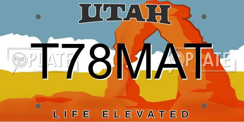 T78MAT Utah License Plate