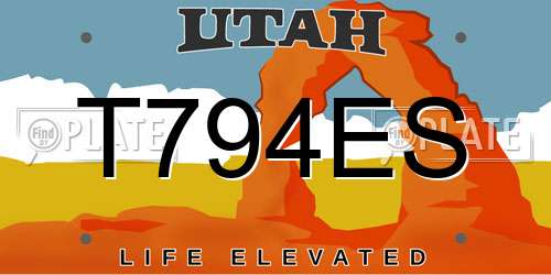 T794ES Utah License Plate