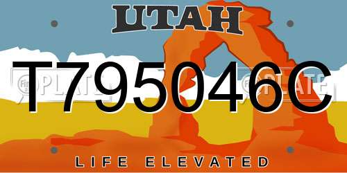 T795046C Utah License Plate