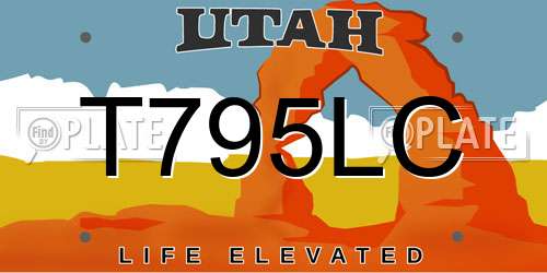 T795LC Utah License Plate