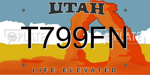 T799FN Utah License Plate